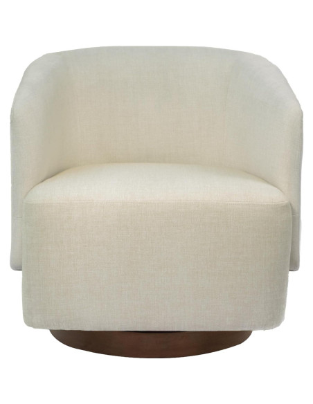 Silla de Acento Giratoria MINCETA Beige, 360 Grados, Moderna