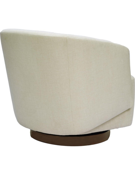 Silla de Acento Giratoria MINCETA Beige, 360 Grados, Moderna
