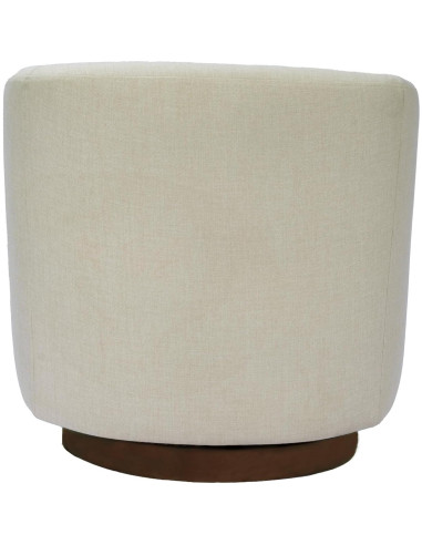 Silla de Acento Giratoria MINCETA Beige, 360 Grados, Moderna