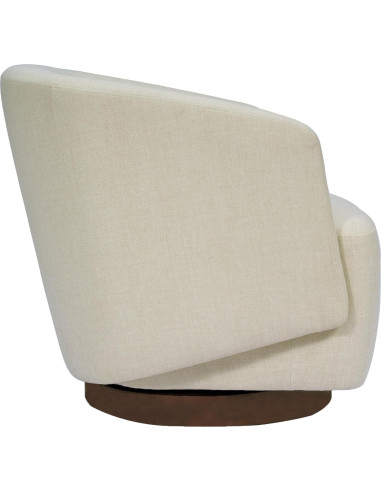 Silla de Acento Giratoria MINCETA Beige, 360 Grados, Moderna