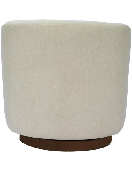 Silla de Acento Giratoria MINCETA Beige, 360 Grados, Moderna