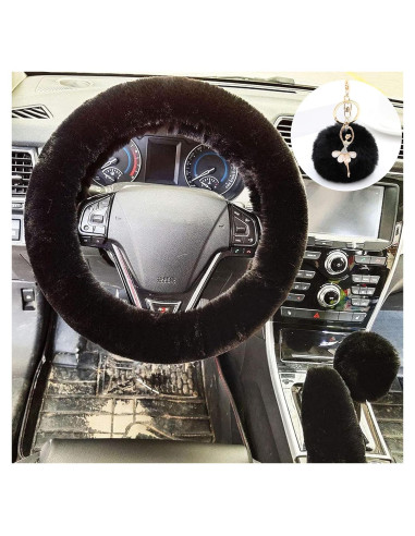 Juego de Fundas de Volante ZYNQACC 4 Piezas Esponjoso Negro