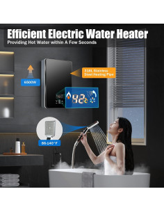 Calentador de Agua Eléctrico Instantáneo Dfmyhked 6500W 220V 2