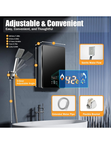 Calentador de Agua Eléctrico Instantáneo Dfmyhked 6500W 220V