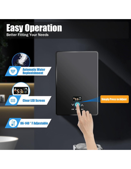 Calentador de Agua Eléctrico Instantáneo Dfmyhked 6500W 220V