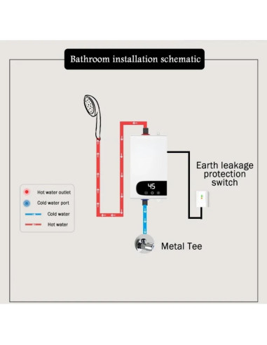 Calentador de Agua Eléctrico Instantáneo ALisasin 0.45kg LCD