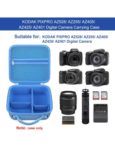 Funda de transporte Elonbo para cámara Kodak PIXPRO AZ528/AZ255/AZ405/AZ425/AZ401 - Azul 2