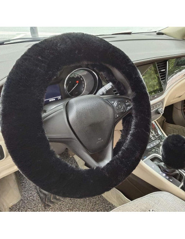 Juego de Fundas de Volante ZYNQACC 4 Piezas Esponjoso Negro