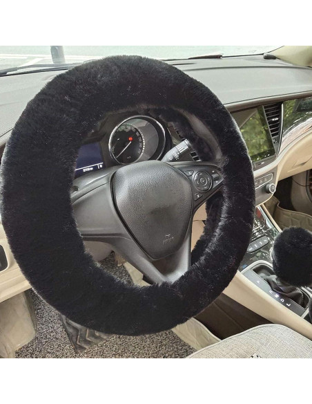 Juego de Fundas de Volante ZYNQACC 4 Piezas Esponjoso Negro Juego de Fundas de Volante ZYNQACC 4 Piezas Esponjoso Negro