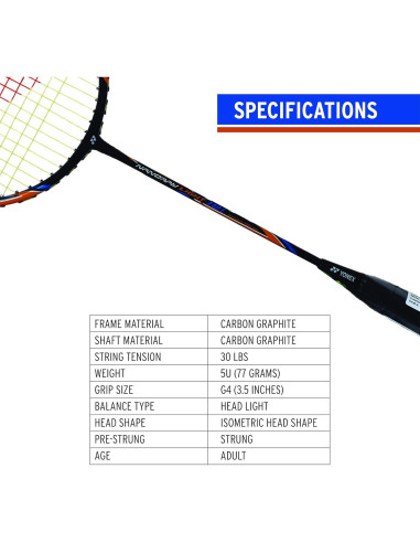 Raqueta de Bádminton YONEX Nanoray 10F Pre-ensamblada 77g