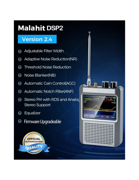 Receptor de Radio SDR Malaquita DSP2 con Antena GA450