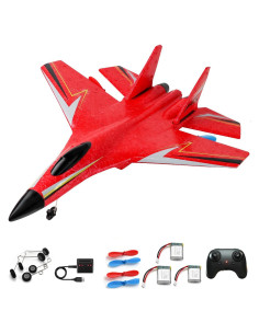 Avión RC Crohorizon HW39 Rojo 2 Canales 3 Baterías