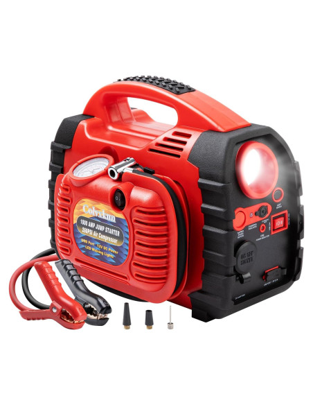 Arrancador de batería portátil Colvxkun HH625C 1000A con compresor 260PSI