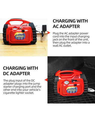 Arrancador de batería portátil Colvxkun HH625C 1000A con compresor 260PSI