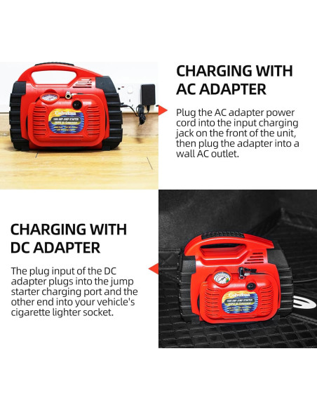 Arrancador de batería portátil Colvxkun HH625C 1000A con compresor 260PSI