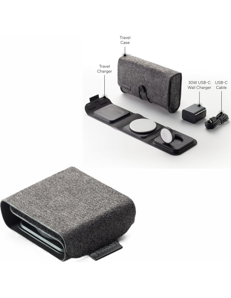 Cargador de Viaje Mophie 3 en 1 Inalámbrico Rápido 15W