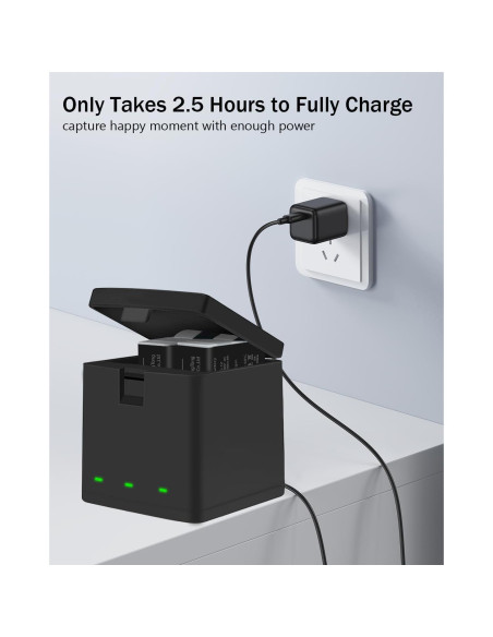 2 Baterías Enduro DIDIMETA para GoPro Hero 12 con Cargador