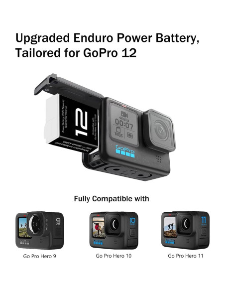 2 Baterías Enduro DIDIMETA para GoPro Hero 12 con Cargador