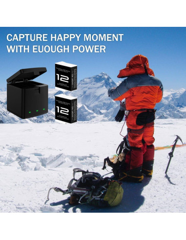 2 Baterías Enduro DIDIMETA para GoPro Hero 12 con Cargador