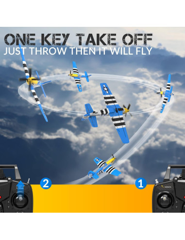 Avián RC ANTSIR P51 Mustang 4 Canales para Principiantes