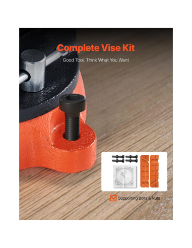 Prensa de Banco VEVOR 20.32 cm Mordazas Bidireccionales Hierro