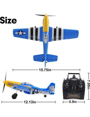 Avián RC ANTSIR P51 Mustang 4 Canales para Principiantes