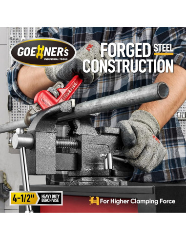 Prensa de banco Kitvance 4.5" acero forjado 2200 lbs