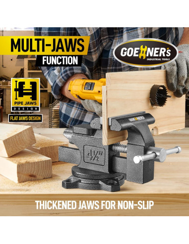 Prensa de banco Kitvance 4.5" acero forjado 2200 lbs