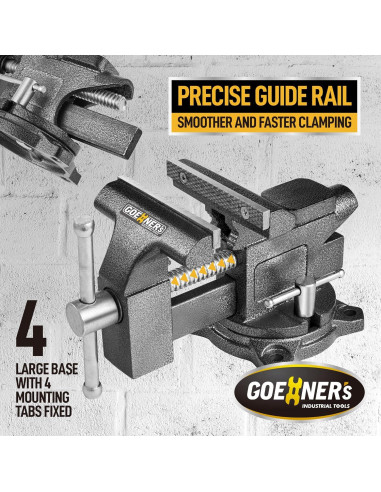 Prensa de banco Kitvance 4.5" acero forjado 2200 lbs