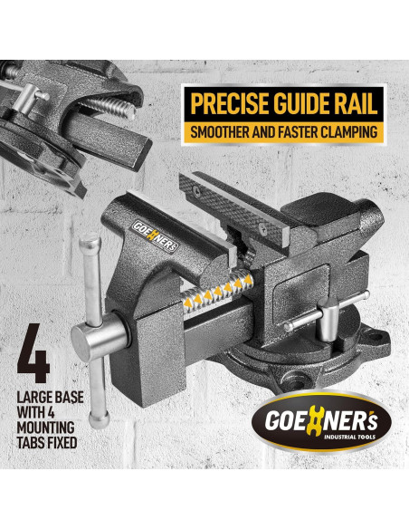 Prensa de banco Kitvance 4.5" acero forjado 2200 lbs