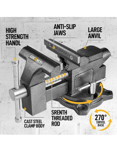 Prensa de banco Kitvance 4.5" acero forjado 2200 lbs