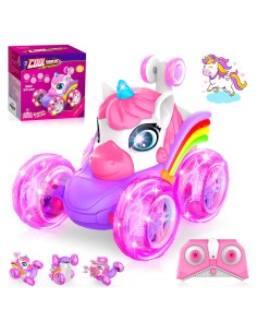 Coche RC ZIZZ Rosa para Niñas 4-8 Años Acrobacias 360