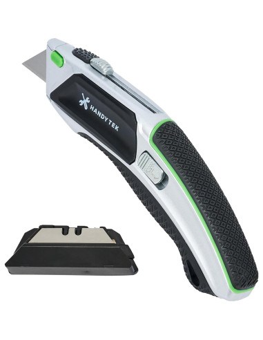 Cuchillo Utility Retráctil Handy Tek Plateado 19mm - 5 Cuchillas