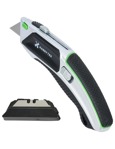 Cuchillo Utility Retráctil Handy Tek Plateado 19mm - 5 Cuchillas