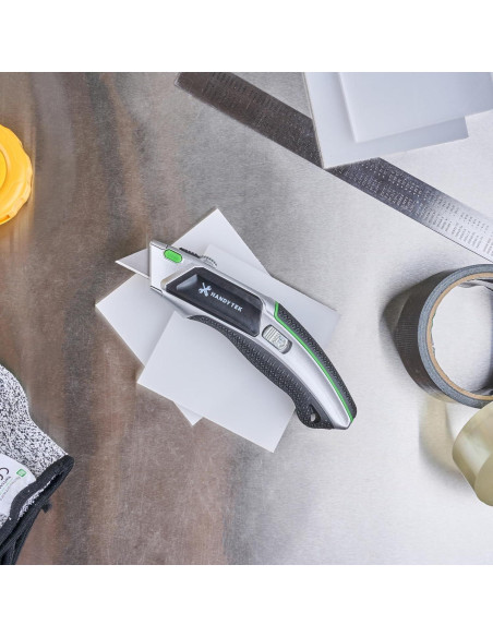 Cuchillo Utility Retráctil Handy Tek Plateado 19mm - 5 Cuchillas