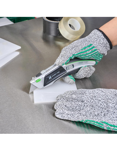 Cuchillo Utility Retráctil Handy Tek Plateado 19mm - 5 Cuchillas