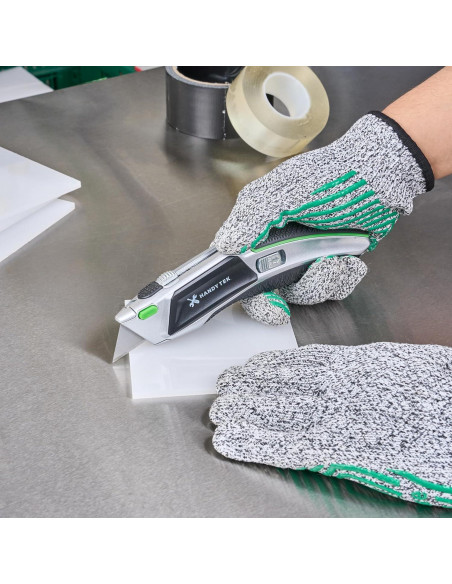 Cuchillo Utility Retráctil Handy Tek Plateado 19mm - 5 Cuchillas