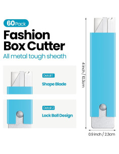 Cortadores de Cajas Retráctiles Gisafai - 60 Piezas 103x23mm 2
