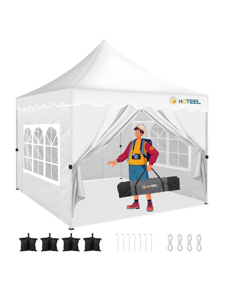 Carpa Plegable Hoteel 10x10m Impermeable UV50+ 4 Paredes