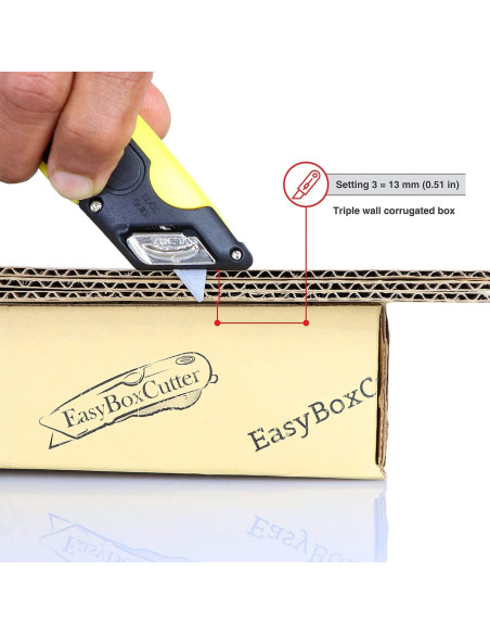 Cortador de Cajas Easy Cut 2000 Amarillo con Funda y 3 Profundidades