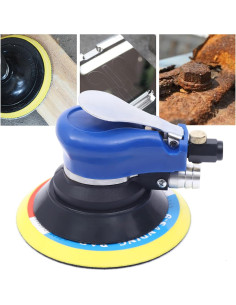 Lijadora Orbital Neumática GMSLuu 6" 10000 RPM con Extracción de Polvo 2