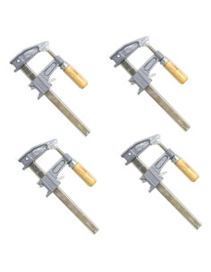 Juego de 4 Abrazaderas F 15.2 cm ToolUSA con Mango de Madera