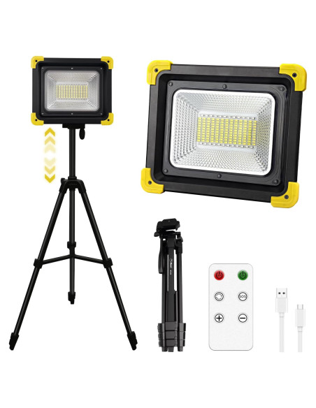 Luz de Trabajo Recargable KINQILIN 29000LM IP65 con Control Remoto
