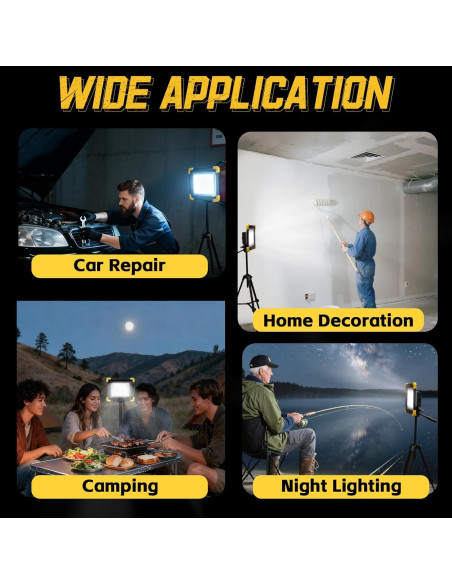 Luz de Trabajo Recargable KINQILIN 29000LM IP65 con Control Remoto