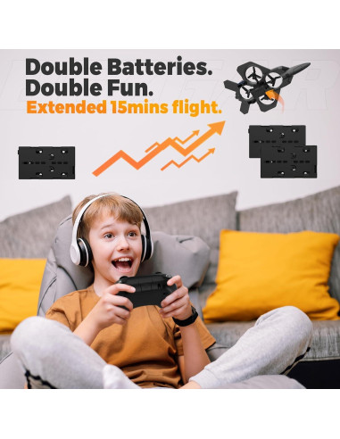 Drone RC F-22 Raptor SMILESSKIDDO Acrobático 35cm Luz