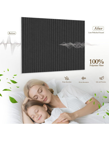 Paneles Acústicos 3D Autoadhesivos 6 Pack Negro 61x61cm