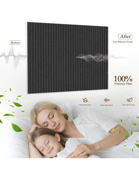 Paneles Acústicos 3D Autoadhesivos 6 Pack Negro 61x61cm