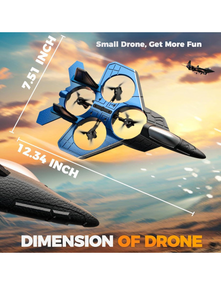 Drone RC F-22 Raptor SMILESSKIDDO Acrobático 35cm Luz