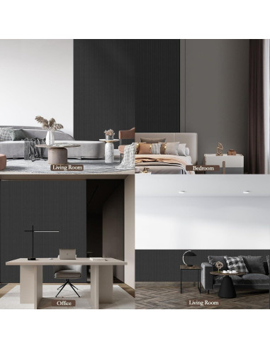 Paneles Acústicos 3D Autoadhesivos 6 Pack Negro 61x61cm