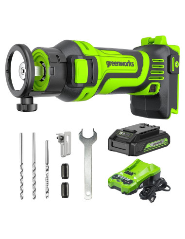 Sierra Rotativa Greenworks 24V 2Ah 27000 RPM con Cargador